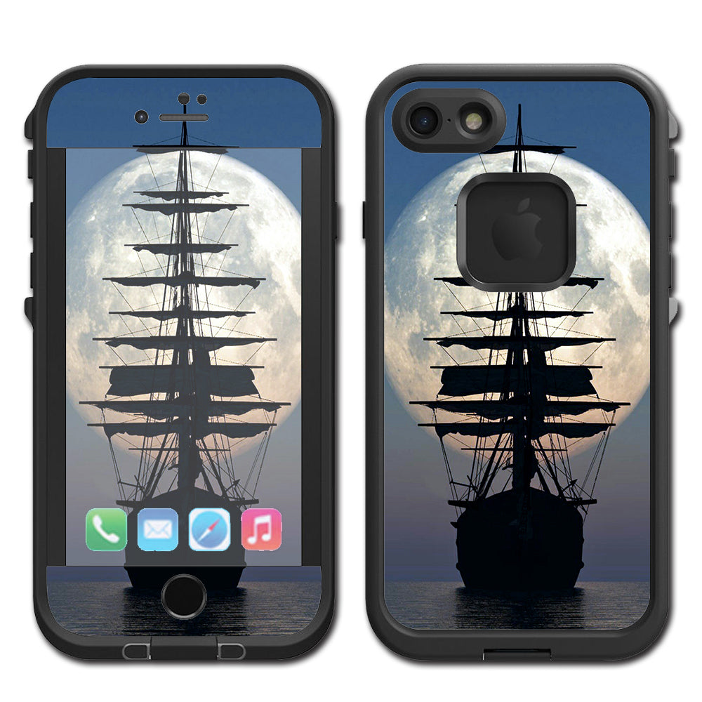  Tall Sailboat, Ship In Full Moon Lifeproof Fre iPhone 7 or iPhone 8 Skin