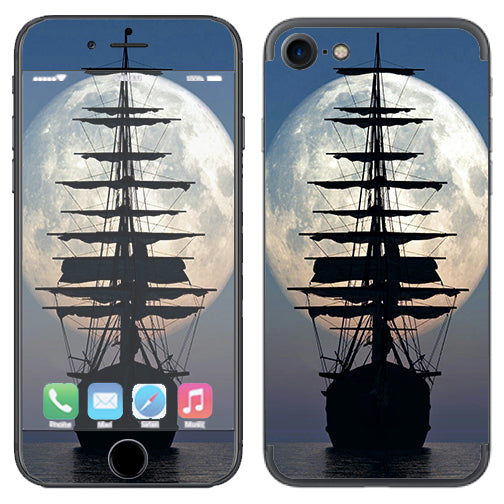  Tall Sailboat, Ship In Full Moon Apple iPhone 7 or iPhone 8 Skin