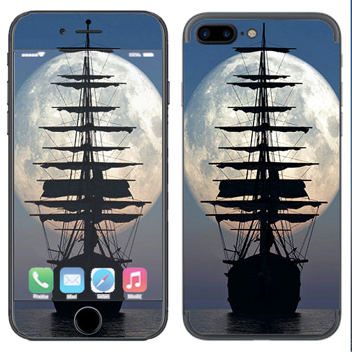  Tall Sailboat, Ship In Full Moon Apple  iPhone 7+ Plus / iPhone 8+ Plus Skin