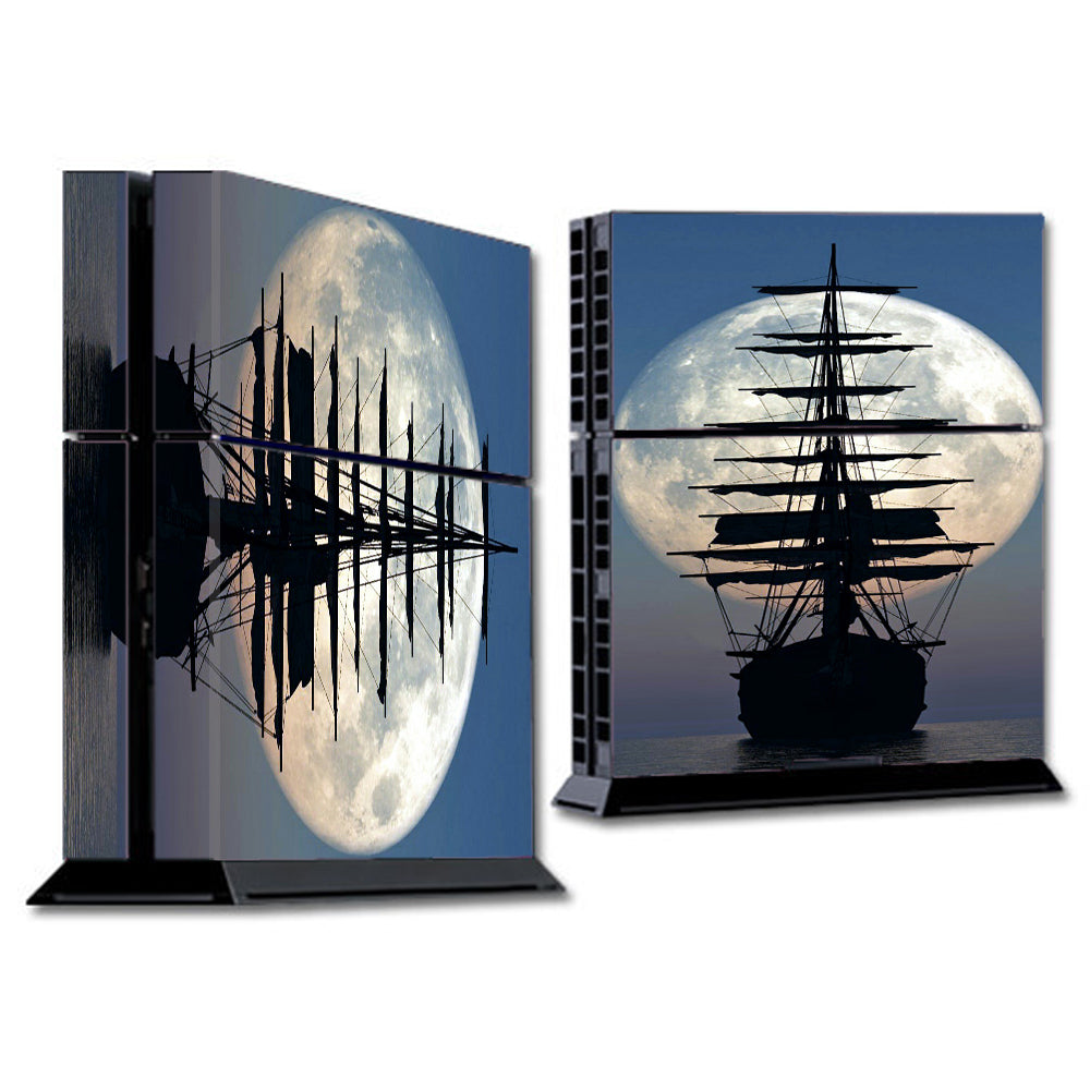  Tall Sailboat, Ship In Full Moon Sony Playstation PS4 Skin