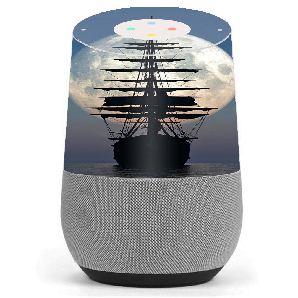  Tall Sailboat, Ship In Full Moon Google Home Skin