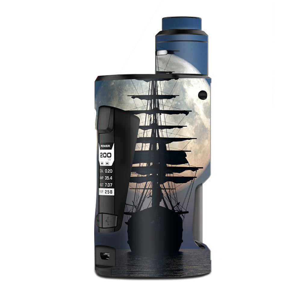  Tall Sailboat, Ship In Full Moon G Box Squonk Geek Vape Skin