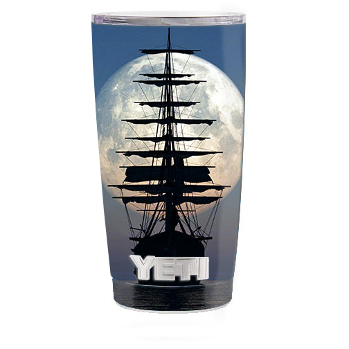  Tall Sailboat, Ship In Full Moon Yeti 20oz Rambler Tumbler Skin