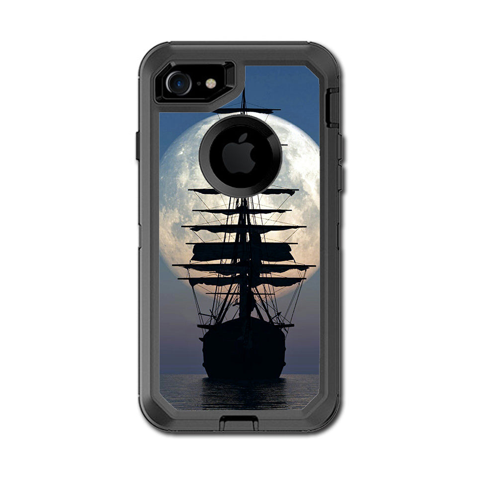  Tall Sailboat, Ship In Full Moon Otterbox Defender iPhone 7 or iPhone 8 Skin