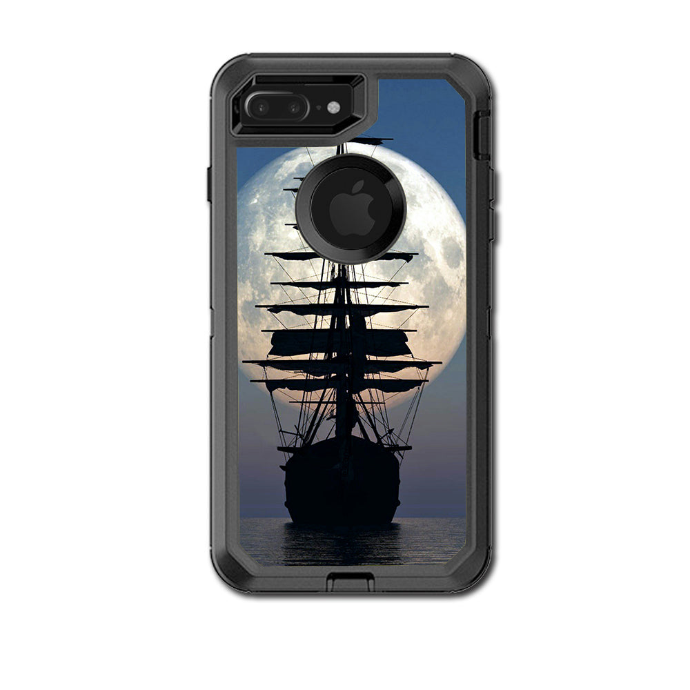  Tall Sailboat, Ship In Full Moon Otterbox Defender iPhone 7+ Plus or iPhone 8+ Plus Skin