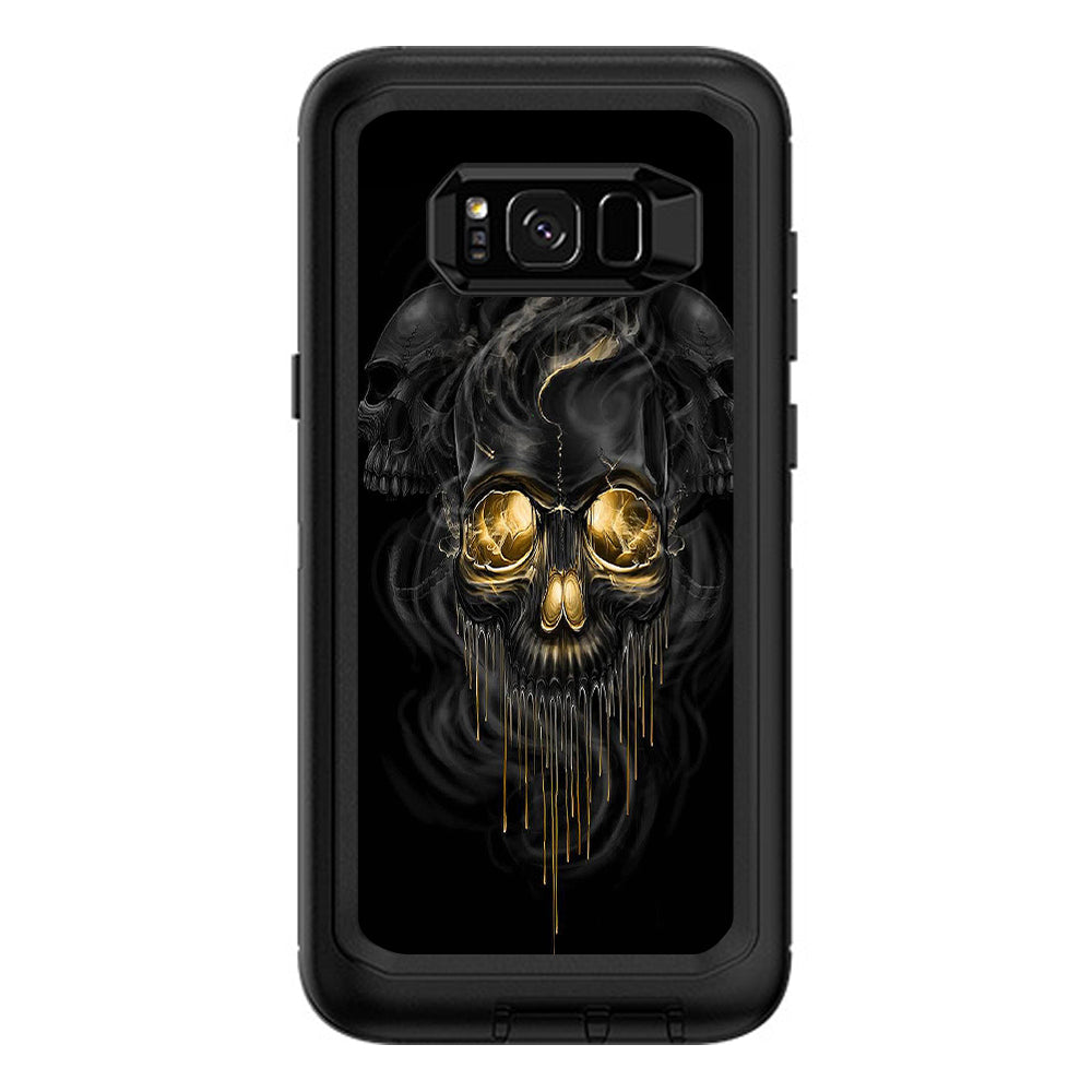  Golden Skull, Glowing Skeleton Otterbox Defender Samsung Galaxy S8 Plus Skin