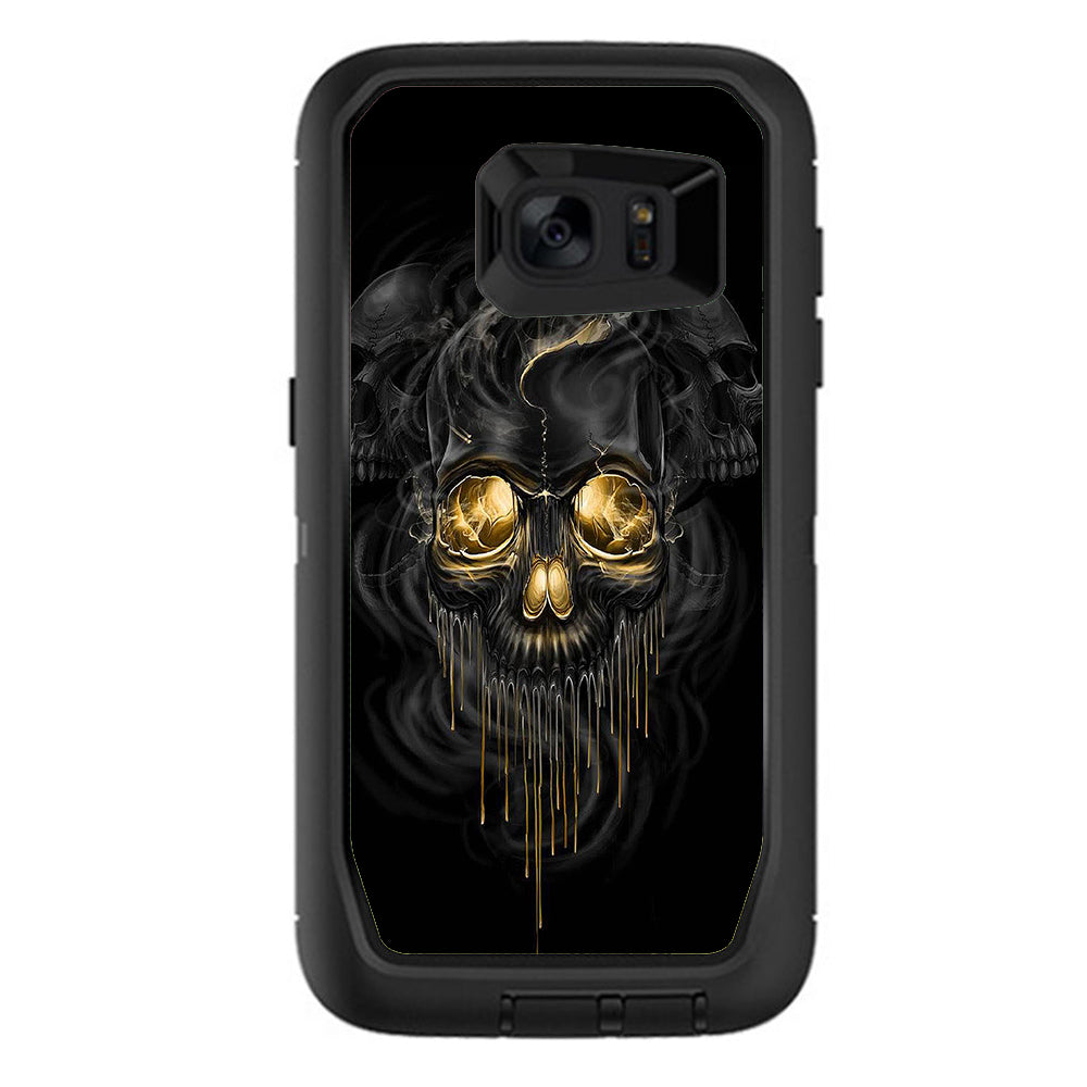  Golden Skull, Glowing Skeleton Otterbox Defender Samsung Galaxy S7 Edge Skin