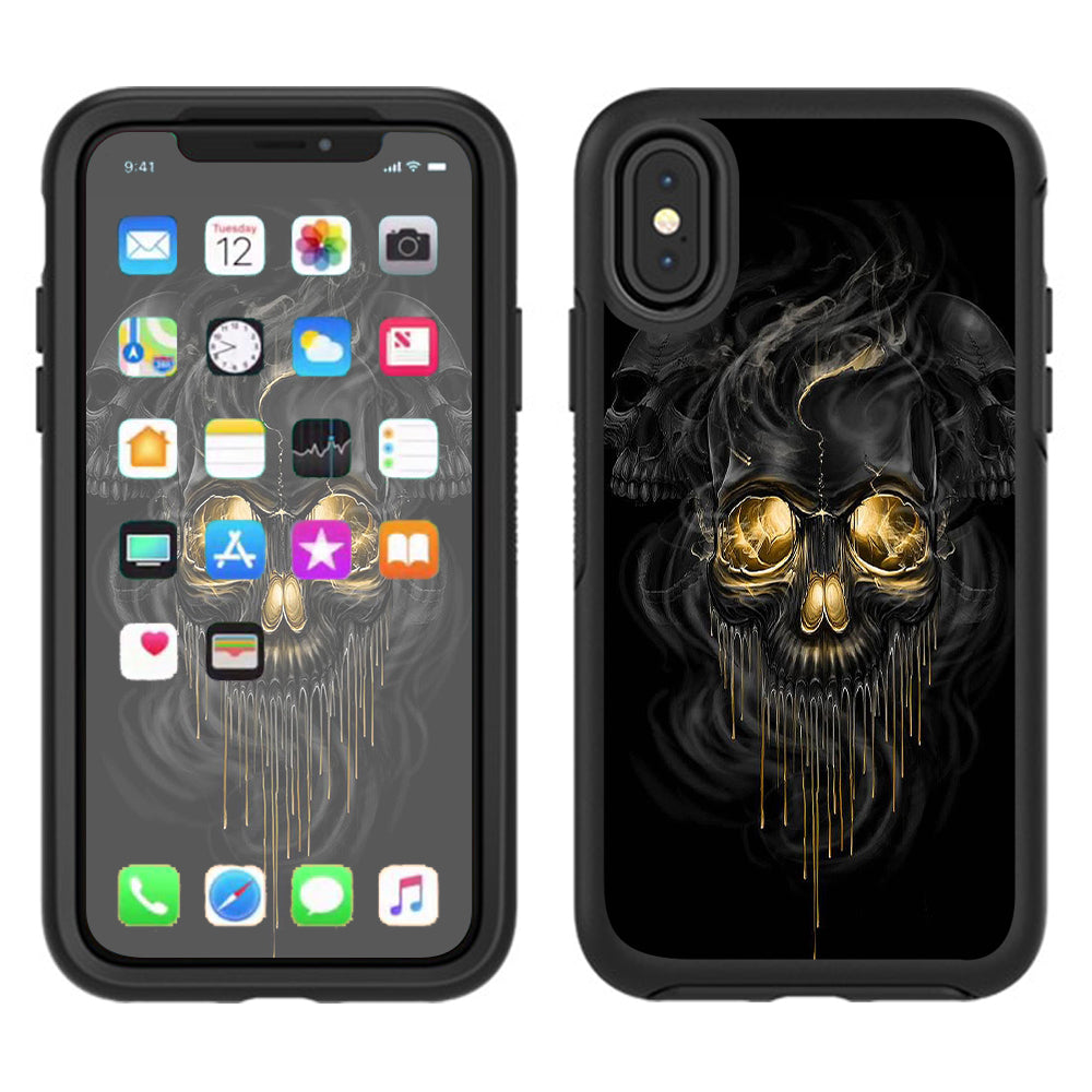  Golden Skull, Glowing Skeleton Otterbox Defender Apple iPhone X Skin