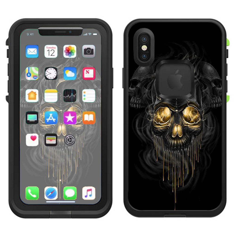  Golden Skull, Glowing Skeleton Lifeproof Fre Case iPhone X Skin