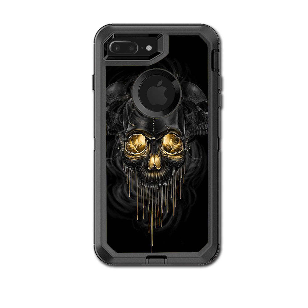  Golden Skull, Glowing Skeleton Otterbox Defender iPhone 7+ Plus or iPhone 8+ Plus Skin
