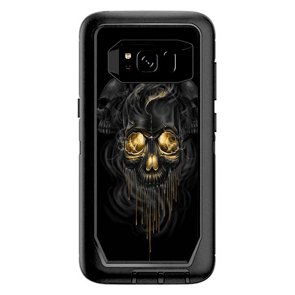  Golden Skull, Glowing Skeleton Otterbox Defender Samsung Galaxy S8 Skin