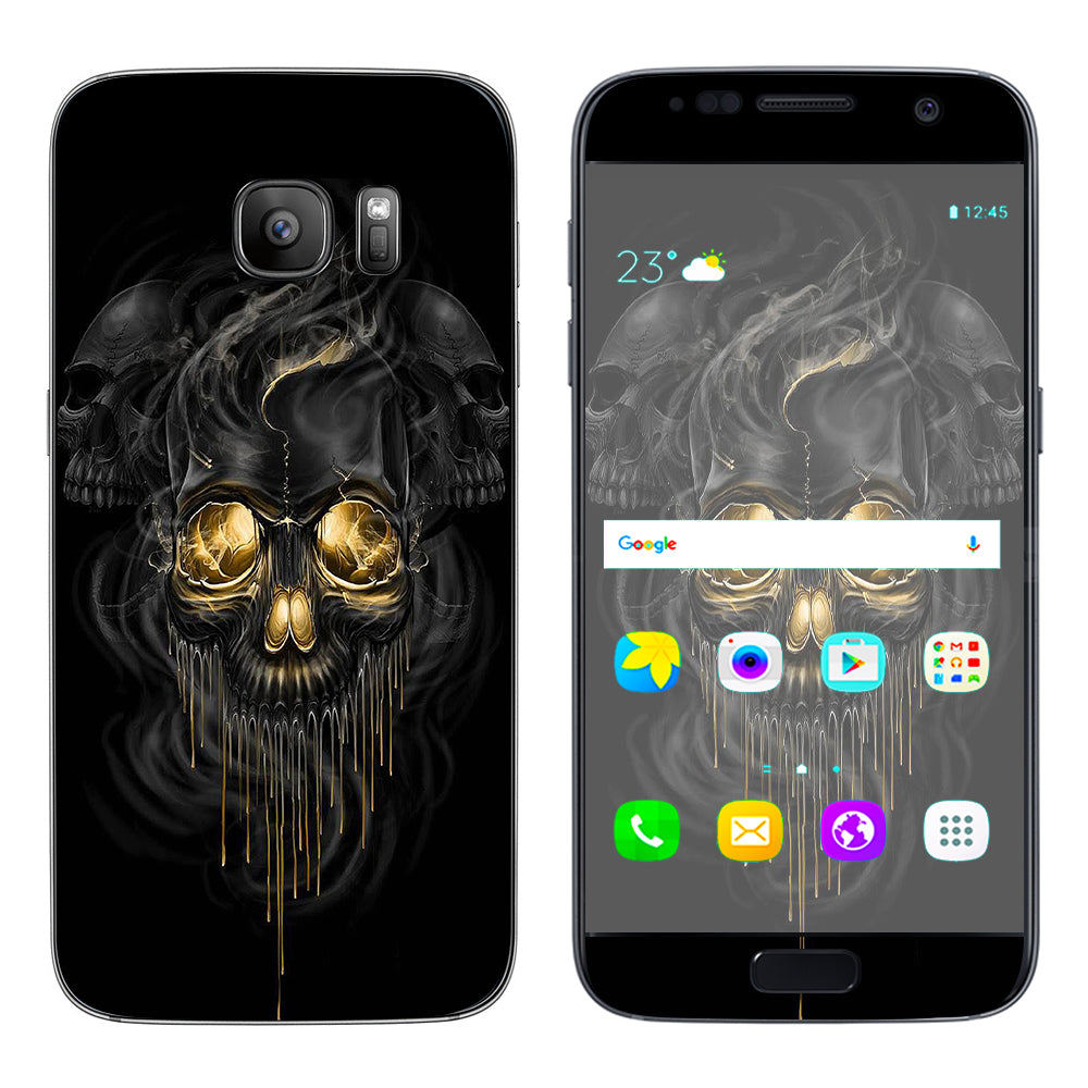  Golden Skull, Glowing Skeleton Samsung Galaxy S7 Skin