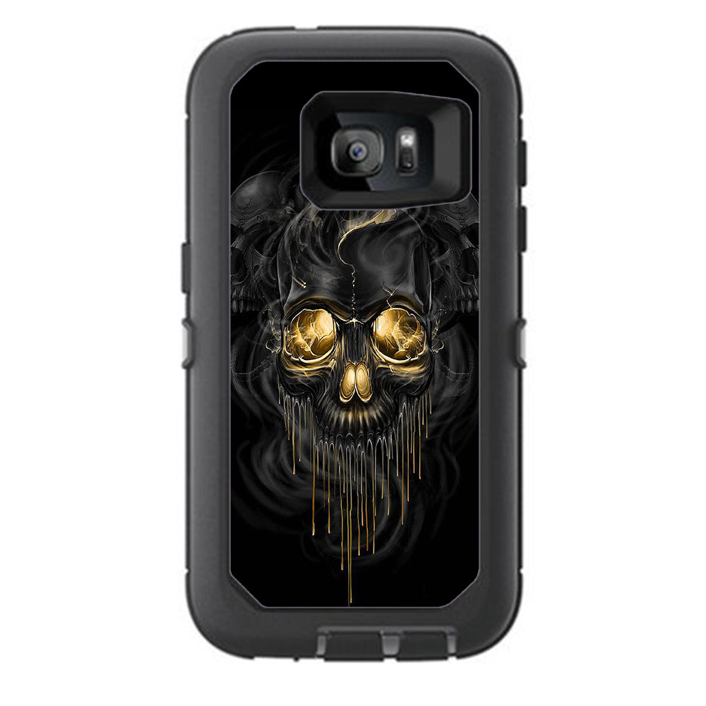  Golden Skull, Glowing Skeleton Otterbox Defender Samsung Galaxy S7 Skin