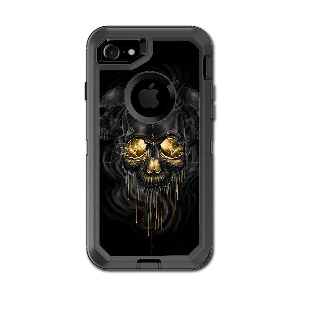  Golden Skull, Glowing Skeleton Otterbox Defender iPhone 7 or iPhone 8 Skin