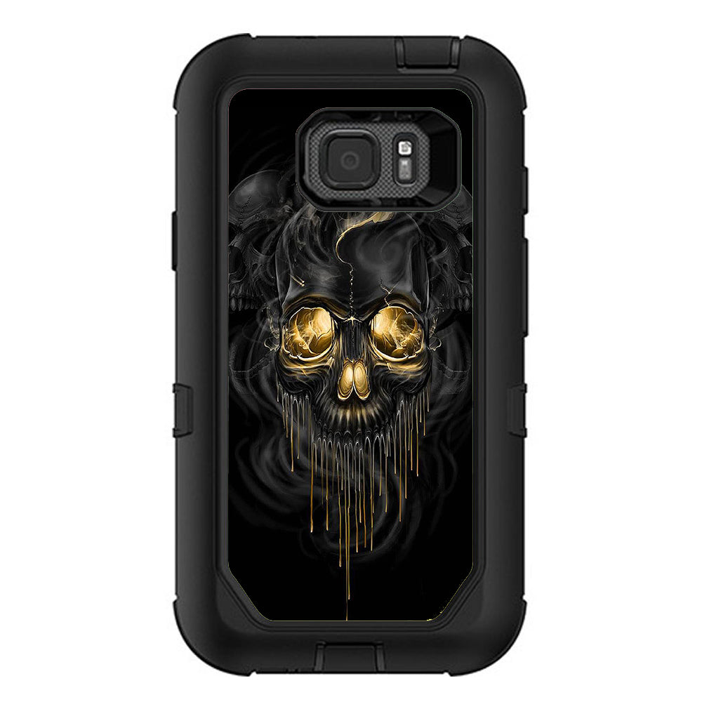  Golden Skull, Glowing Skeleton Otterbox Defender Samsung Galaxy S7 Active Skin