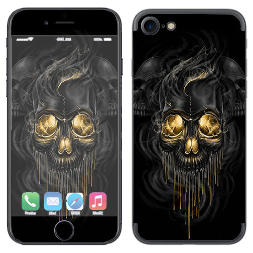  Golden Skull, Glowing Skeleton Apple iPhone 7 or iPhone 8 Skin
