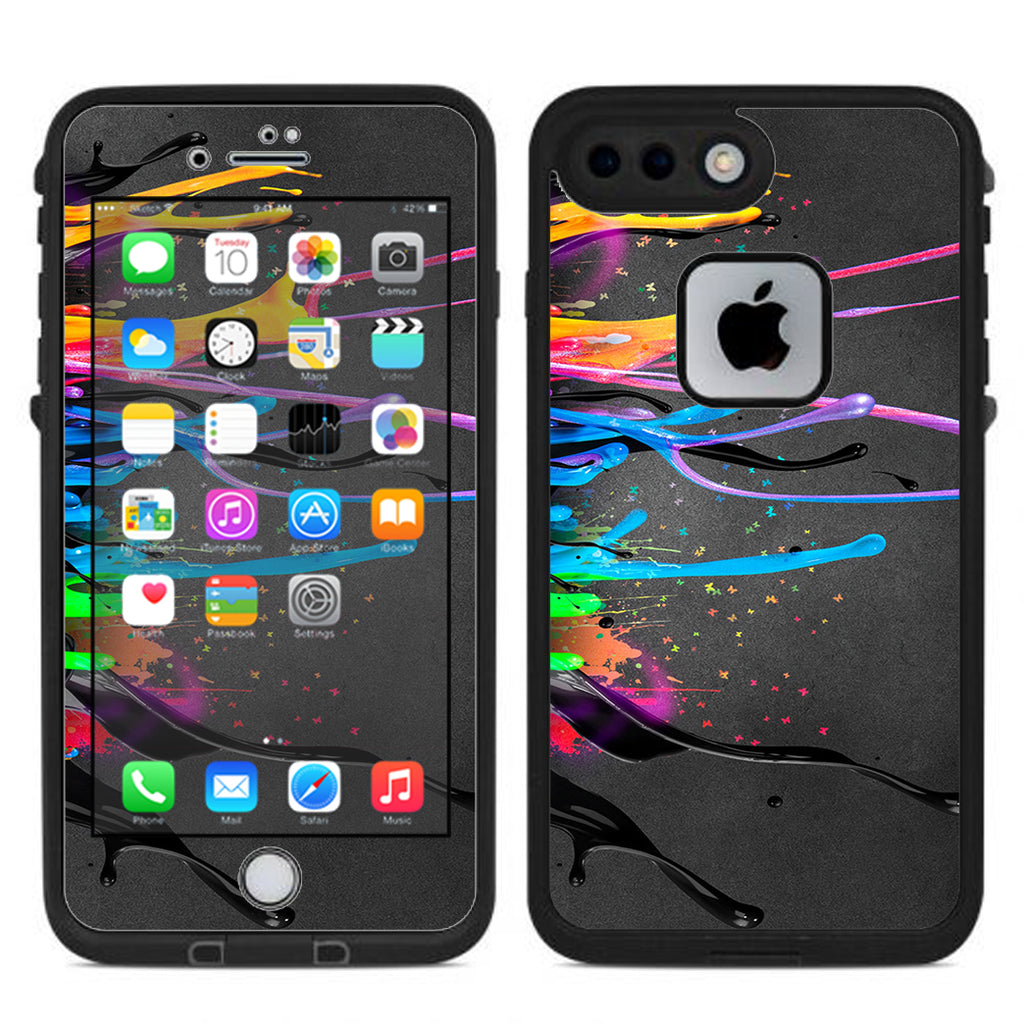  Neon Paint Splatter Lifeproof Fre iPhone 7 Plus or iPhone 8 Plus Skin