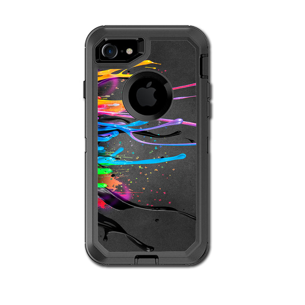  Neon Paint Splatter Otterbox Defender iPhone 7 or iPhone 8 Skin