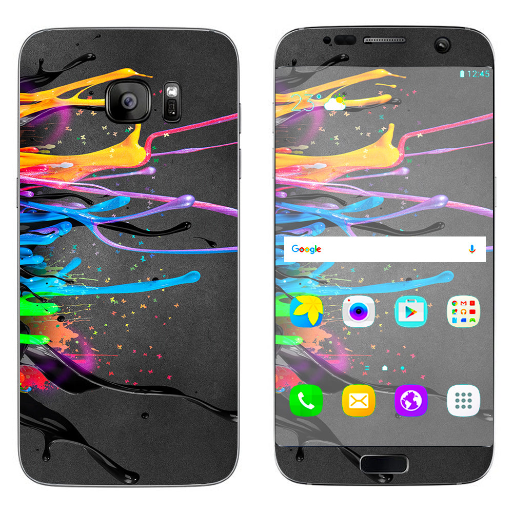 Neon Paint Splatter Samsung Galaxy S7 Edge Skin