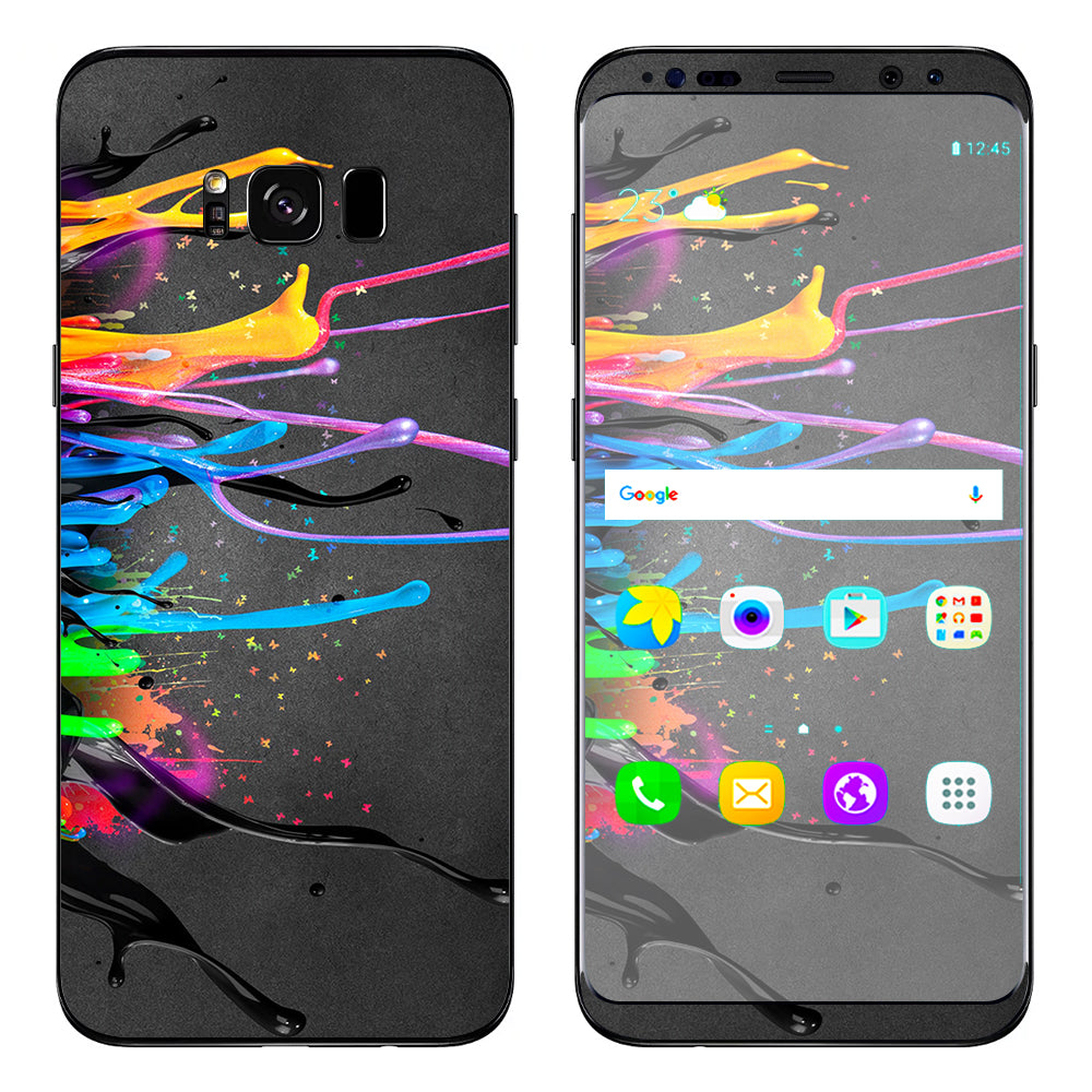  Neon Paint Splatter Samsung Galaxy S8 Skin