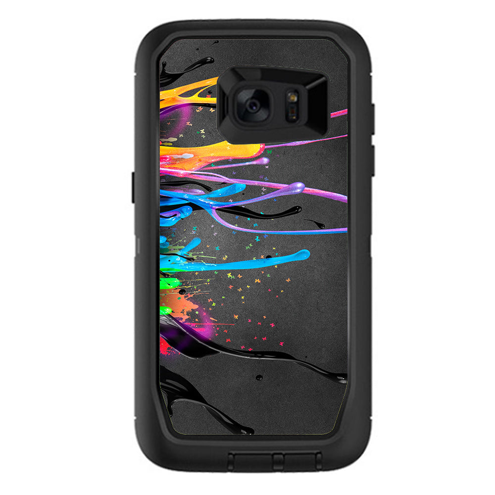  Neon Paint Splatter Otterbox Defender Samsung Galaxy S7 Edge Skin