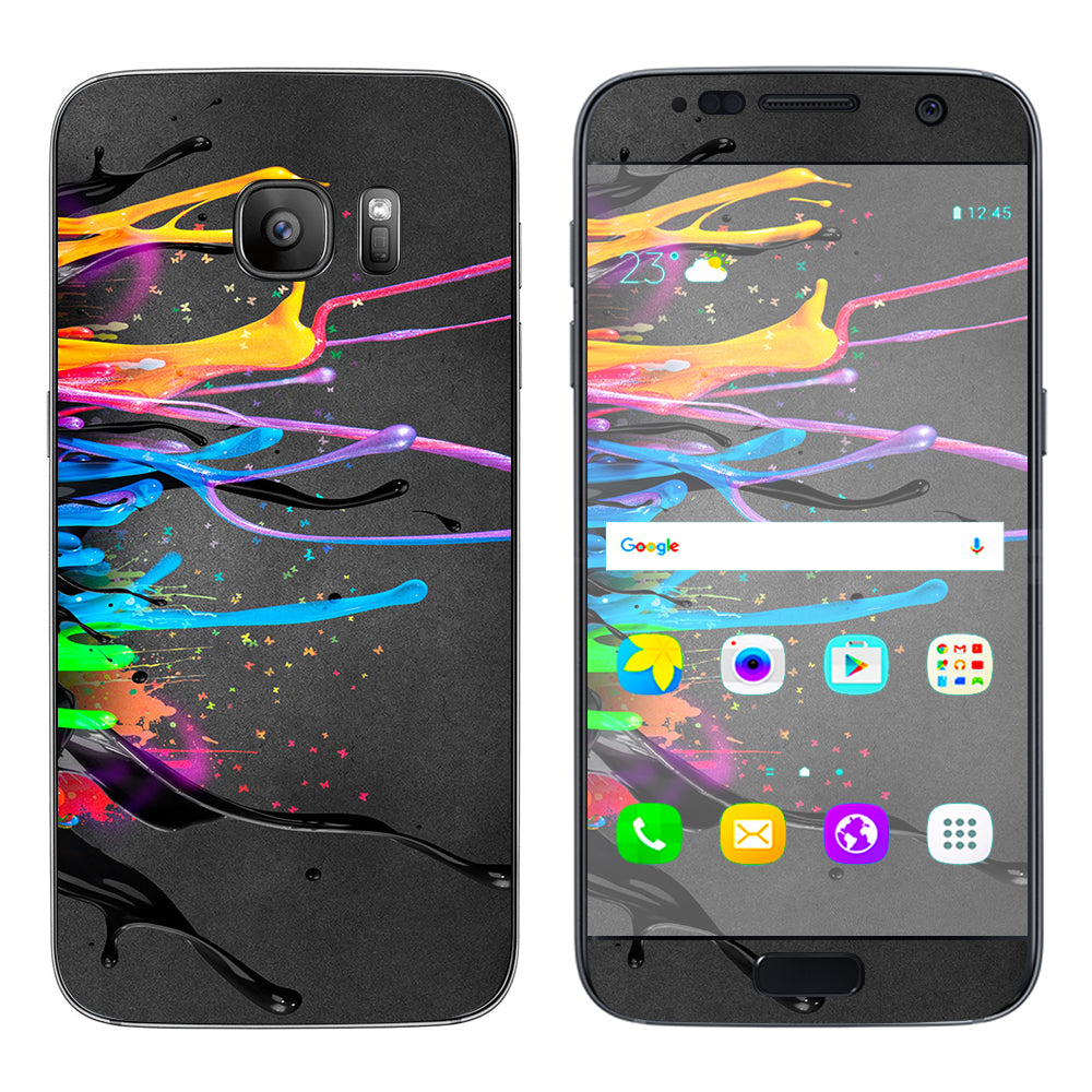  Neon Paint Splatter Samsung Galaxy S7 Skin