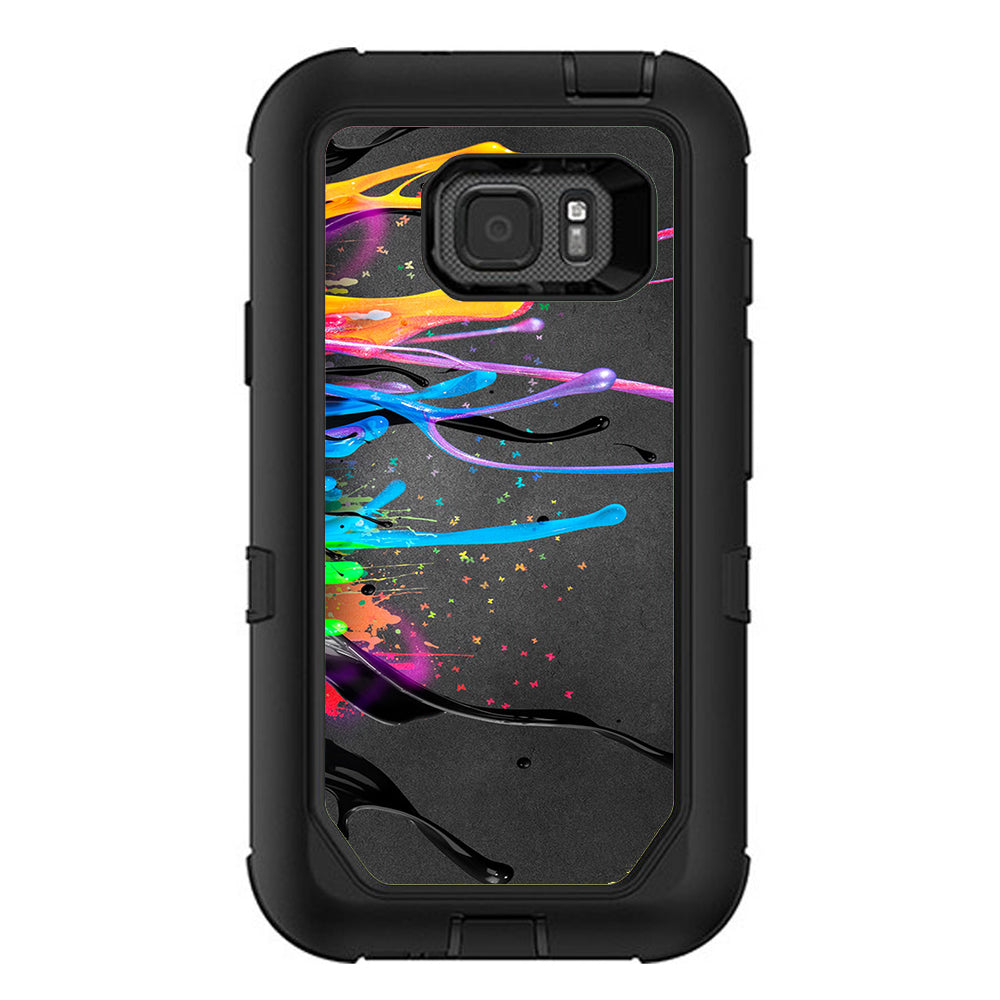  Neon Paint Splatter Otterbox Defender Samsung Galaxy S7 Active Skin