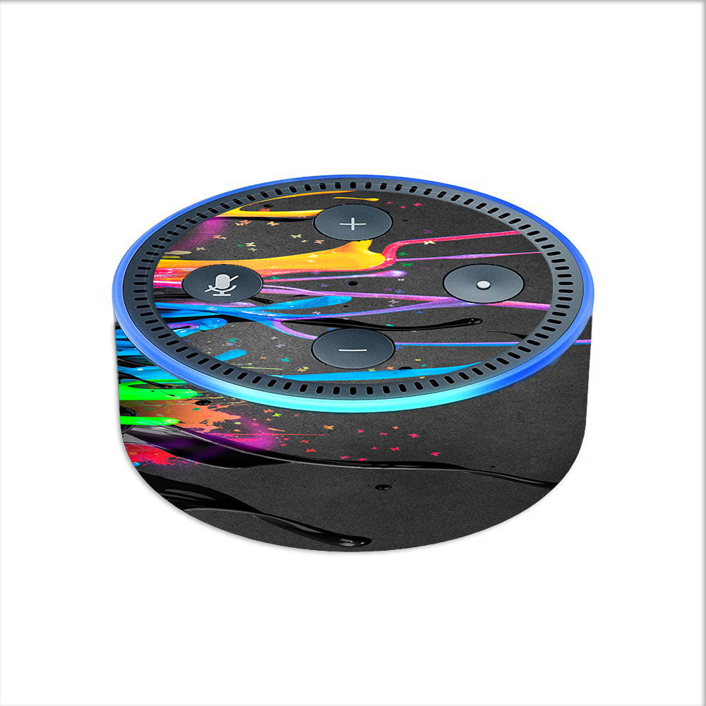  Neon Paint Splatter Amazon Echo Dot 2nd Gen Skin