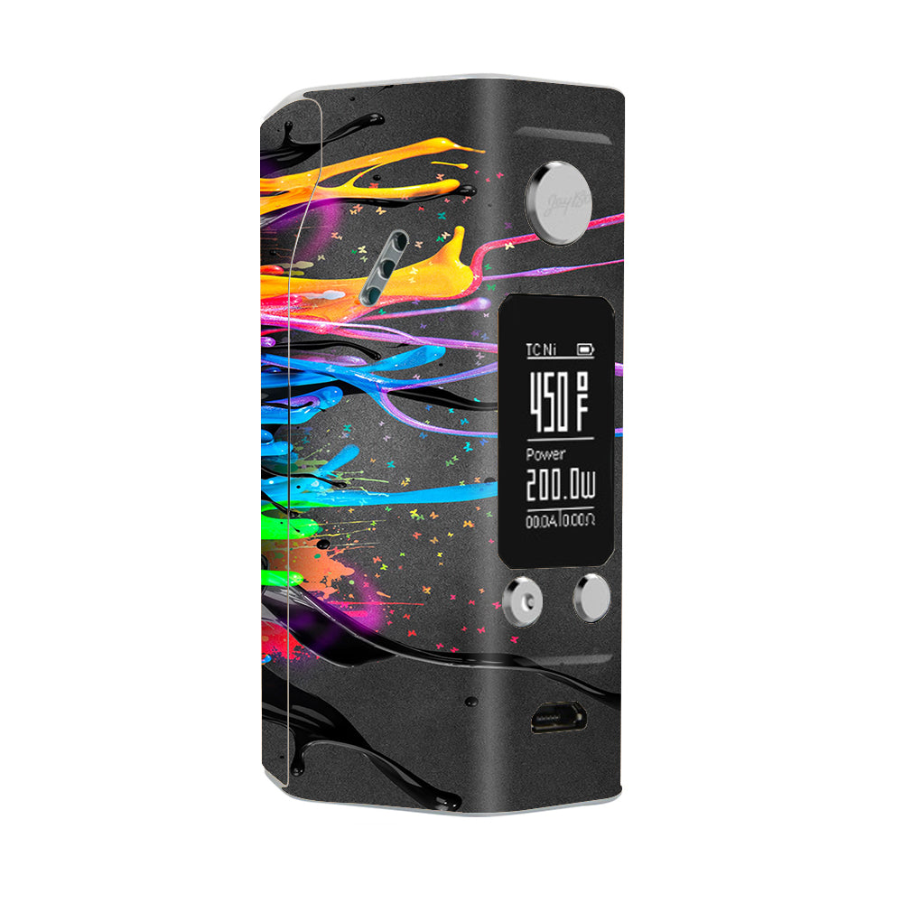  Neon Paint Splatter Wismec Reuleaux RX200S Skin