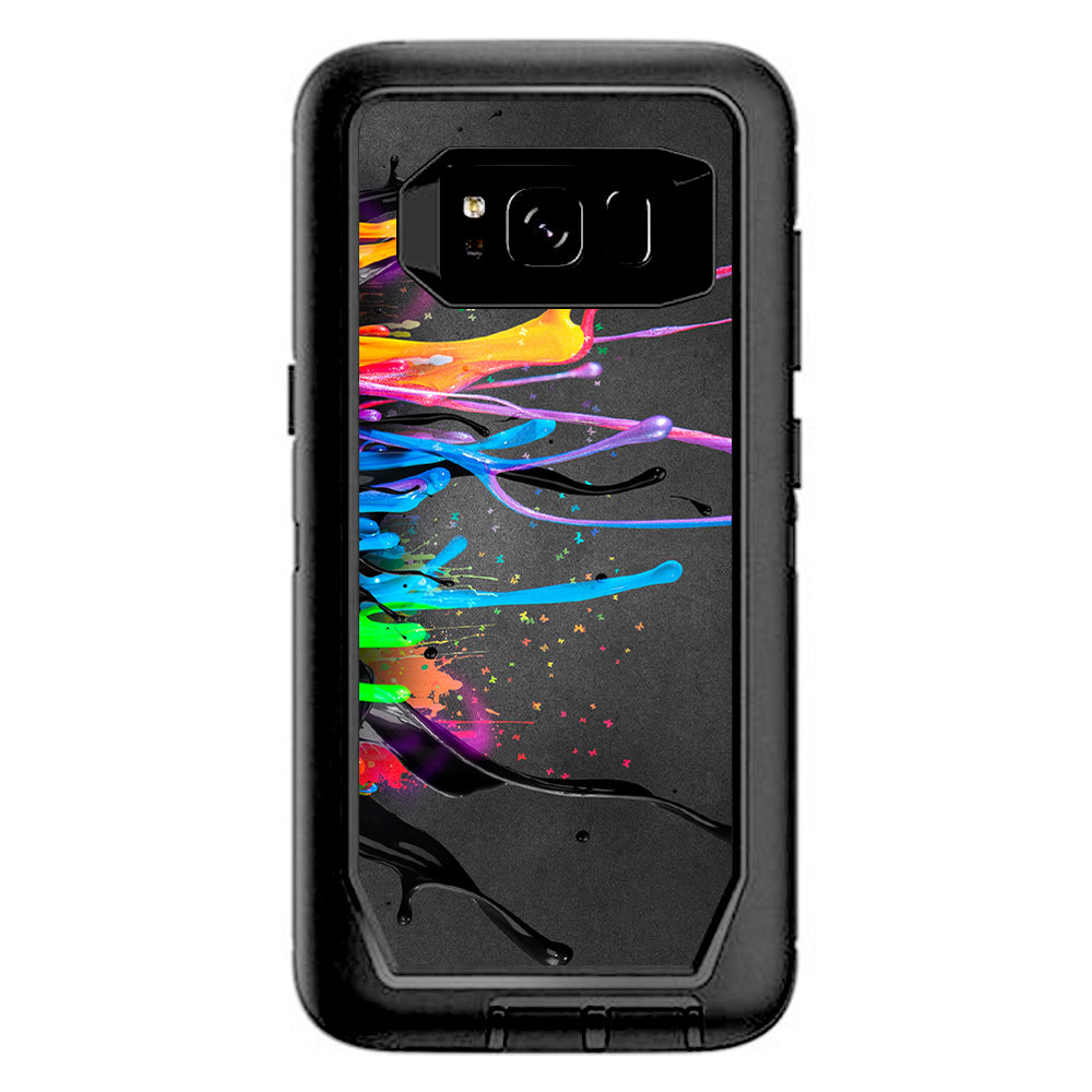  Neon Paint Splatter Otterbox Defender Samsung Galaxy S8 Skin