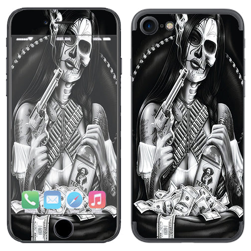  Skull Girl Gangster, Day Of The Dead Apple iPhone 7 or iPhone 8 Skin