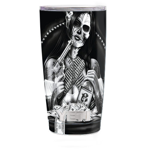  Skull Girl Gangster, Day Of The Dead Yeti 20oz Rambler Tumbler Skin