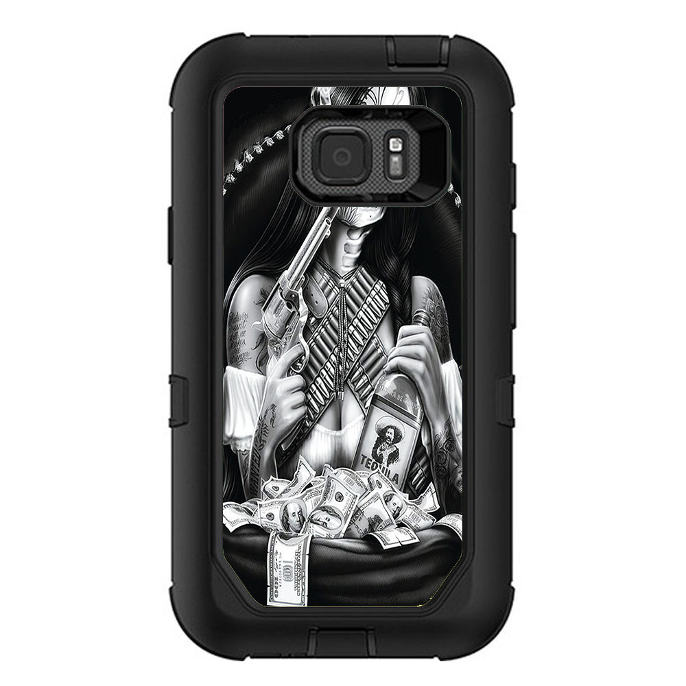  Skull Girl Gangster, Day Of The Dead Otterbox Defender Samsung Galaxy S7 Active Skin