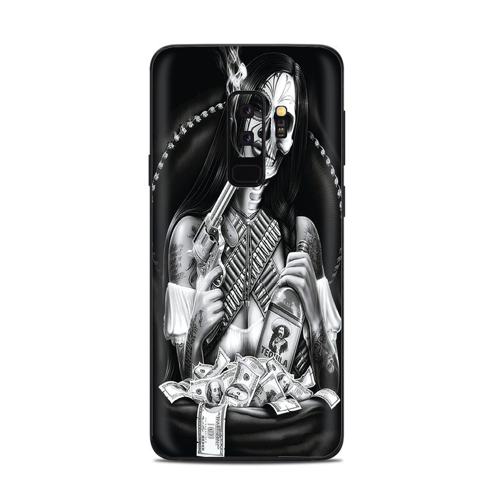  Skull Girl Gangster, Day Of The Dead Samsung Galaxy S9 Plus Skin