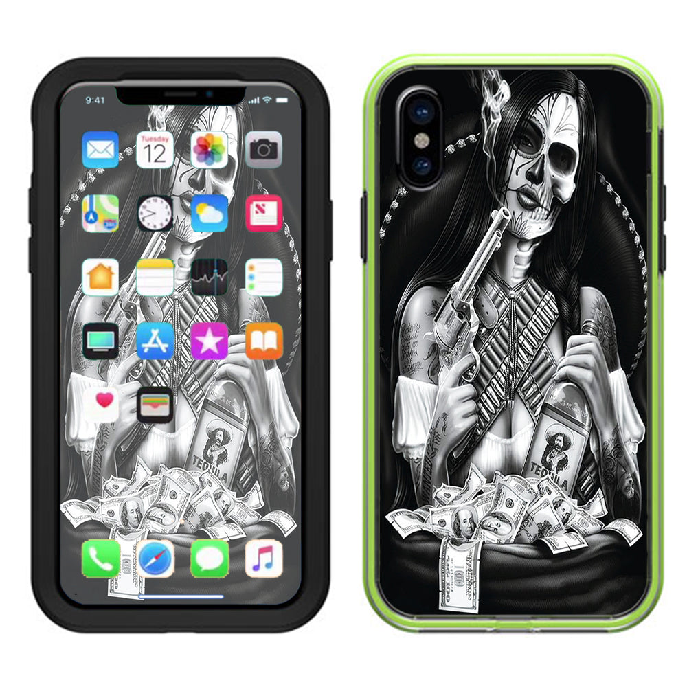  Skull Girl Gangster, Day Of The Dead Lifeproof Slam Case iPhone X Skin