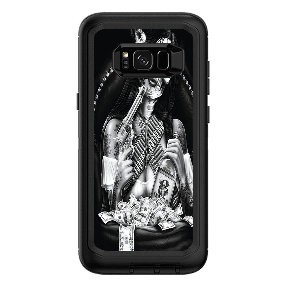  Skull Girl Gangster, Day Of The Dead Otterbox Defender Samsung Galaxy S8 Plus Skin
