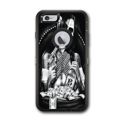  Skull Girl Gangster, Day Of The Dead Otterbox Defender iPhone 6 PLUS Skin