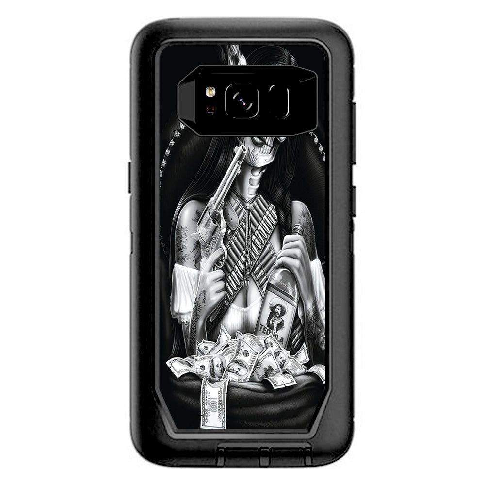  Skull Girl Gangster, Day Of The Dead Otterbox Defender Samsung Galaxy S8 Skin