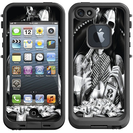  Skull Girl Gangster, Day Of The Dead Lifeproof Fre iPhone 5 Skin