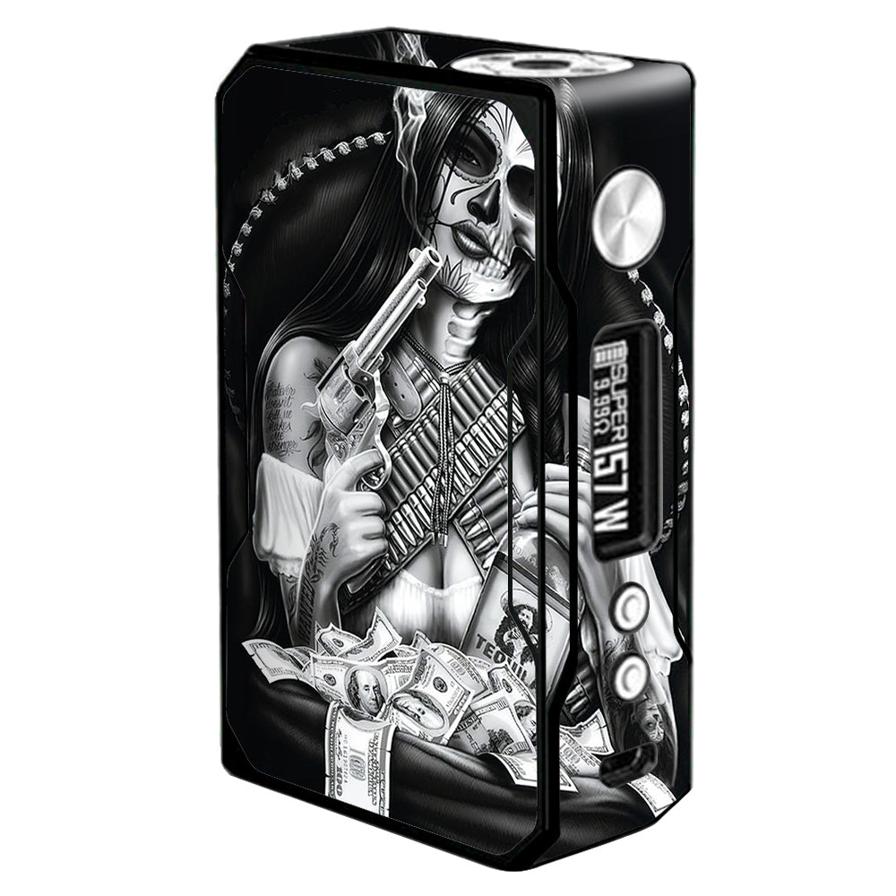  Skull Girl Gangster, Day Of The Dead Voopoo Drag 157w Skin