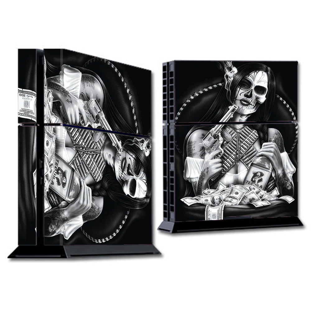  Skull Girl Gangster, Day Of The Dead Sony Playstation PS4 Skin