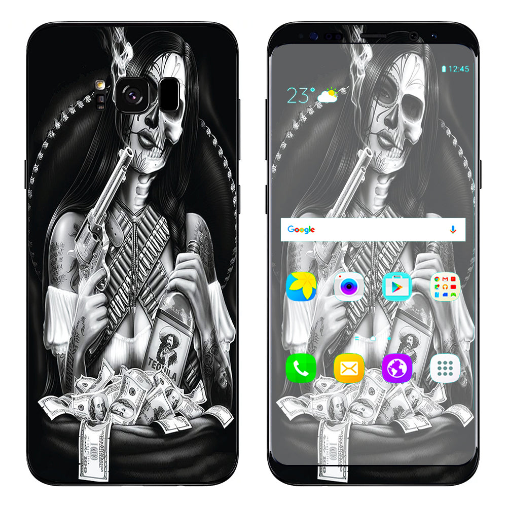  Skull Girl Gangster, Day Of The Dead Samsung Galaxy S8 Skin