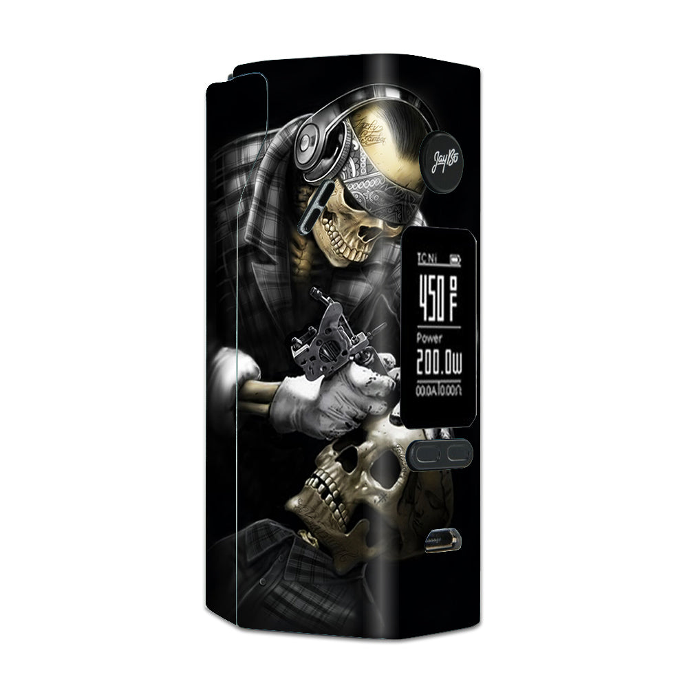  Skeleton Tattooer, Skull Tattooed Wismec Reuleaux RX 2/3 combo kit Skin