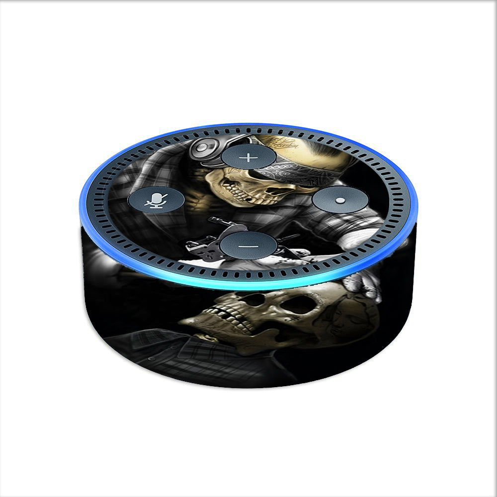  Skeleton Tattooer, Skull Tattooed Amazon Echo Dot 2nd Gen Skin