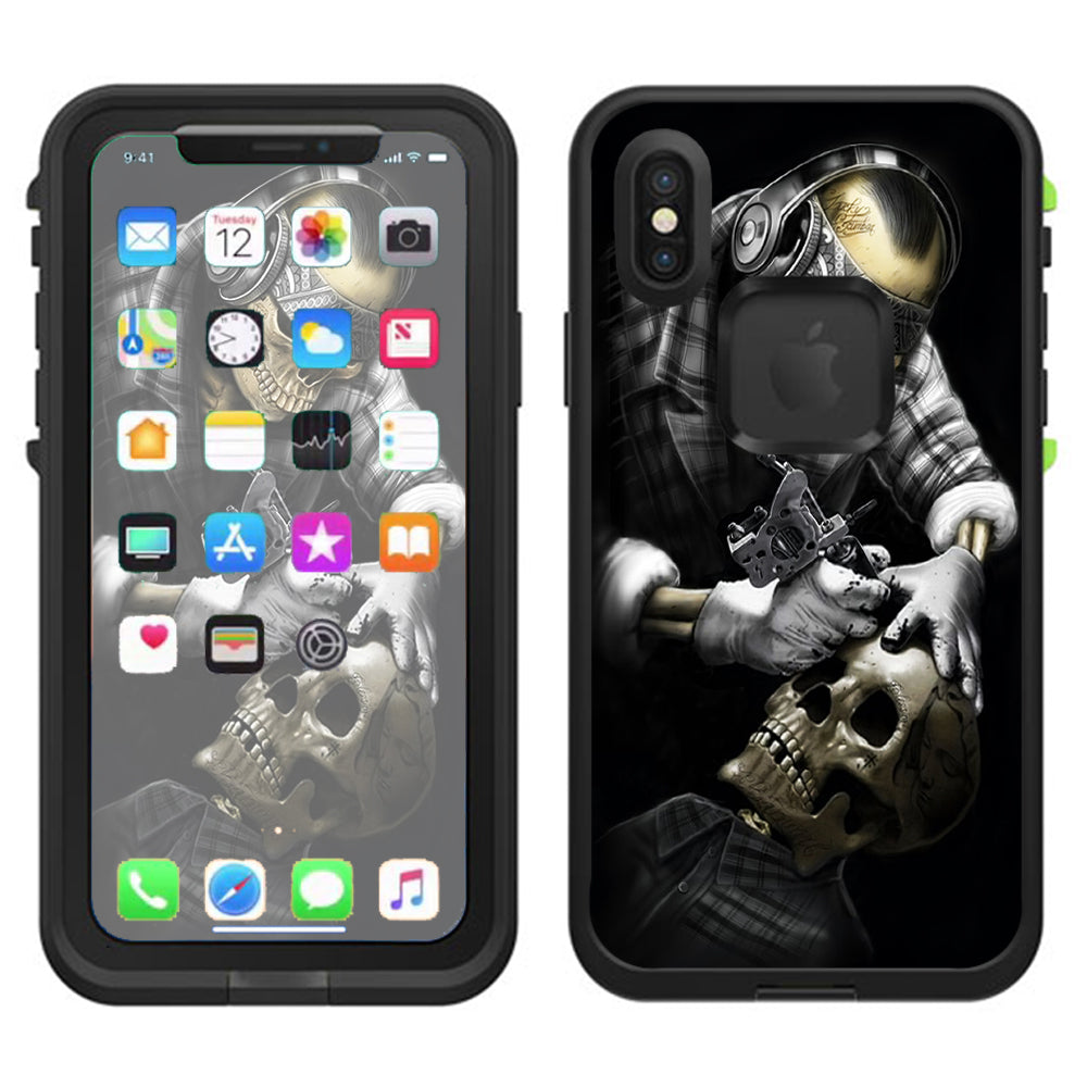  Skeleton Tattooer, Skull Tattooed Lifeproof Fre Case iPhone X Skin