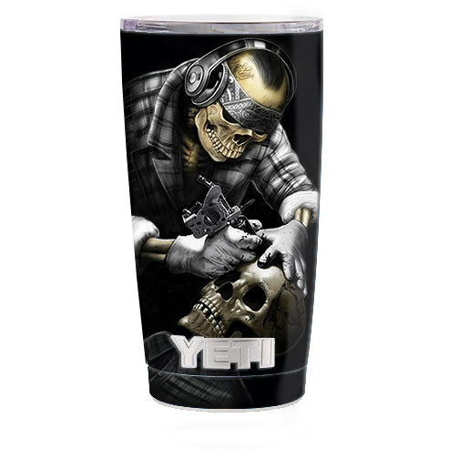  Skeleton Tattooer, Skull Tattooed Yeti 20oz Rambler Tumbler Skin