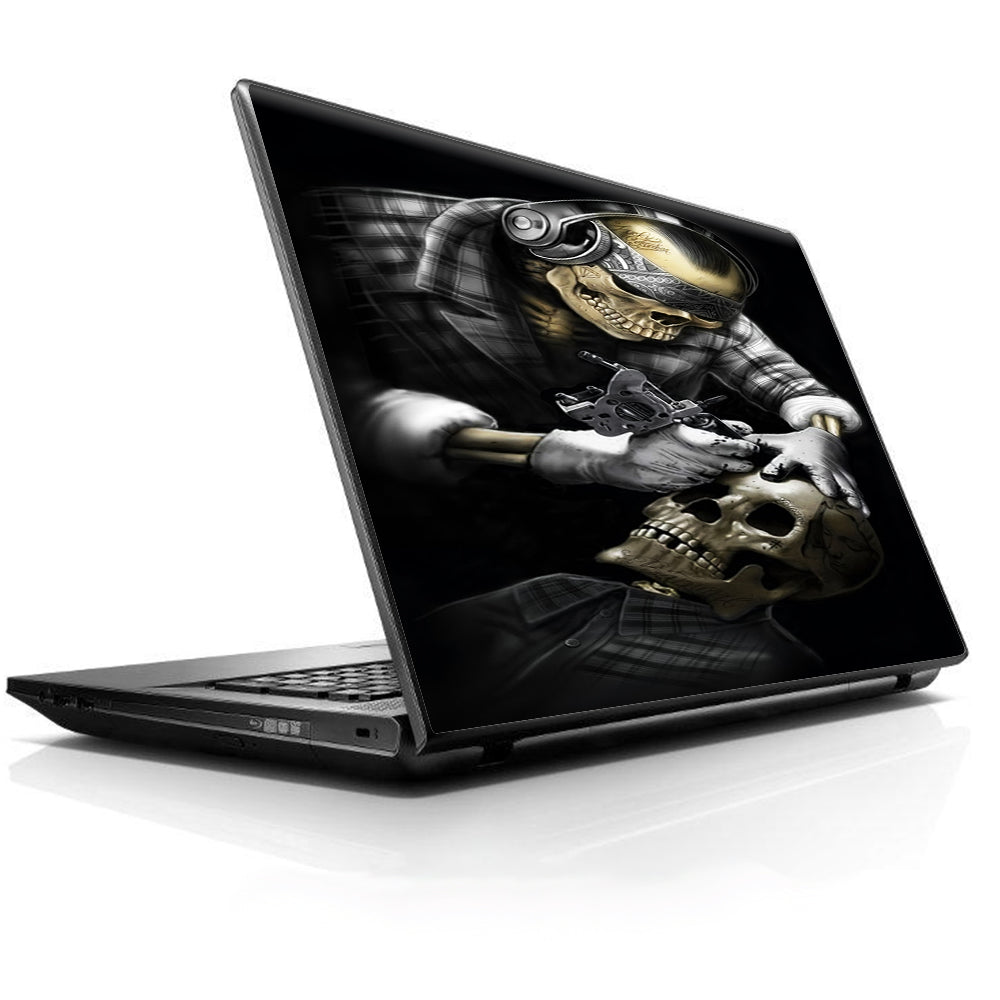  Skeleton Tattooer, Skull Tattooed Universal 13 to 16 inch wide laptop Skin