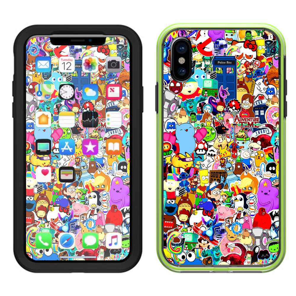  Sticker Collage,Sticker Pack Lifeproof Slam Case iPhone X Skin
