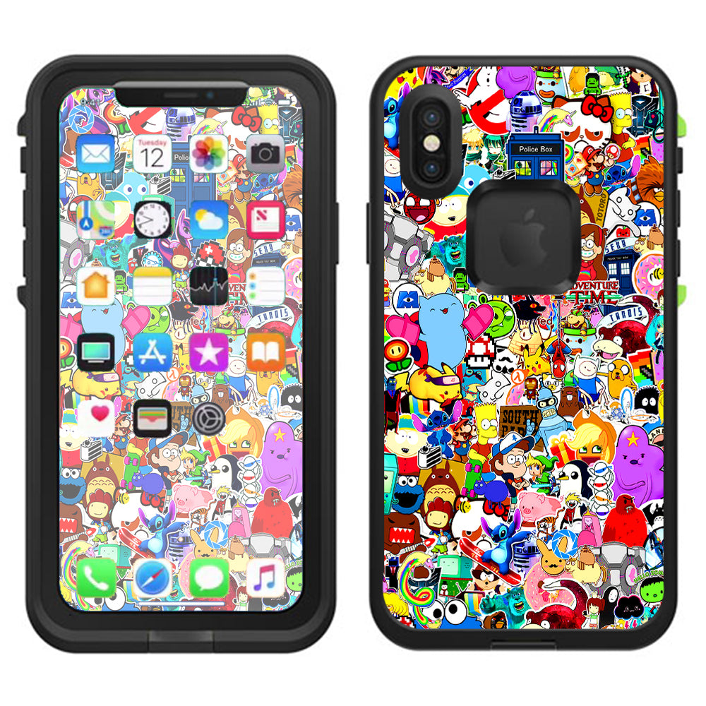  Sticker Collage,Sticker Pack Lifeproof Fre Case iPhone X Skin