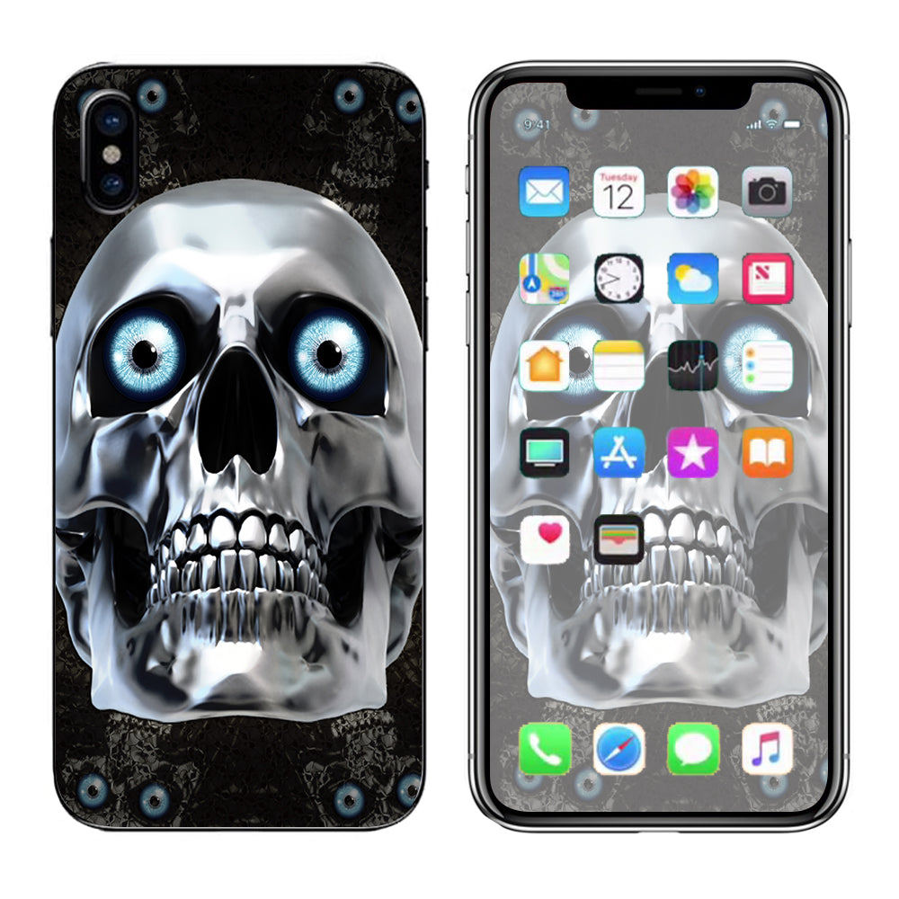  Punish Face On Glowing Red Apple iPhone X Skin